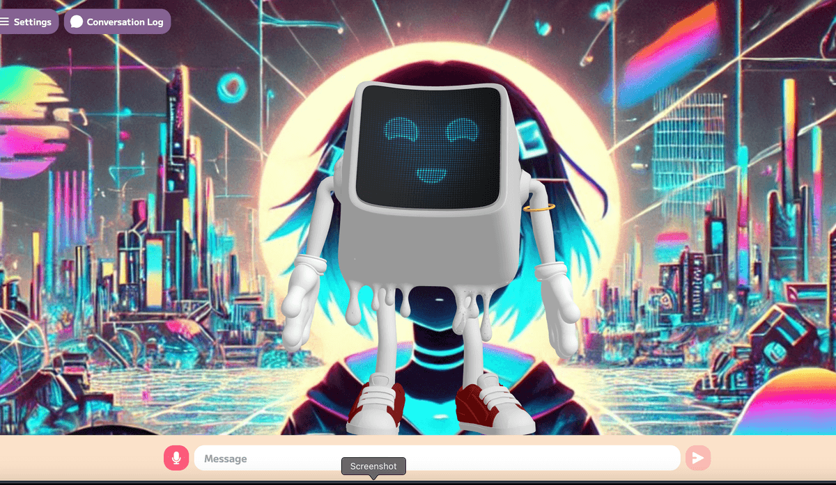 AI vTuber character in futuristic DeFi trading environment